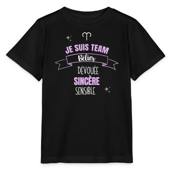 Team bélier cadeau femme fille bélier zodiaque - T-shirt bio MINI CREATOR Stanley/Stella Enfant - noir - Devant - Mikhail (115cm)