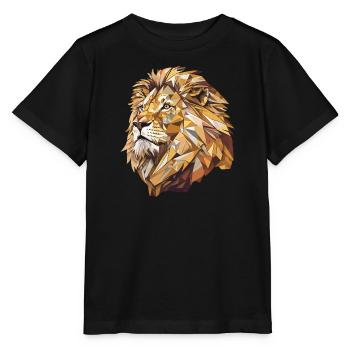 Stylized Lion, Geometric - Stanley/Stella MINI CREATOR Kids’ T-Shirt - black - Front - Mikhail (115cm)