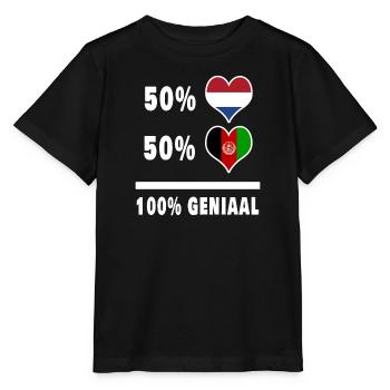 Afghanistan et Pays-Bas 100% Genius Flag - T-shirt bio MINI CREATOR Stanley/Stella Enfant - noir - Devant - Mikhail (115cm)