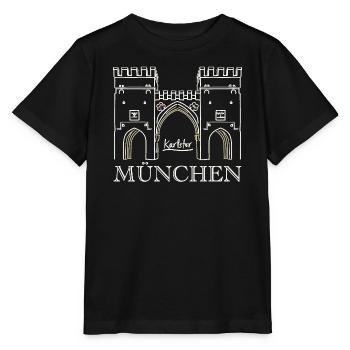 Munich, Karlstor am Stachus - T-shirt bio MINI CREATOR Stanley/Stella Enfant - noir - Devant - Mikhail (115cm)