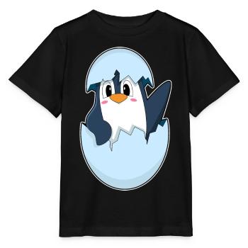 Pinguin Eierschale - Stanley/Stella Kinder T-Shirt MINI CREATOR  - Schwarz - Vorne - Mikhail (115cm)