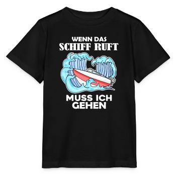 Boote Motorboot Kapitän Boot Seefahrt Geschenk - Stanley/Stella Kinder T-Shirt MINI CREATOR  - Schwarz - Vorne - Mikhail (115cm)