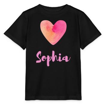Sophia Rosa Herz Mädchen Aesthetic Outfit Tee - Stanley/Stella Kinder T-Shirt MINI CREATOR  - Schwarz - Vorne - Mikhail (115cm)