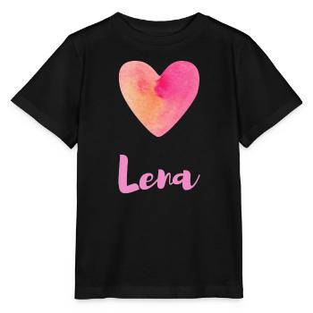 Lena Rosa Herz Mädchen Feminine Ästhetik Tee - Stanley/Stella Kinder T-Shirt MINI CREATOR  - Schwarz - Vorne - Mikhail (115cm)