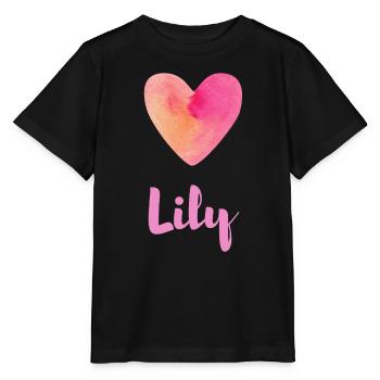 T-shirt esthétique pastel Pink Heart Girl de Lily - T-shirt bio MINI CREATOR Stanley/Stella Enfant - noir - Devant - Mikhail (115cm)