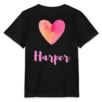 T-shirt cadeau Harper Pink Heart Girl - T-shirt bio MINI CREATOR Stanley/Stella Enfant - noir - Devant - Mikhail (115cm)