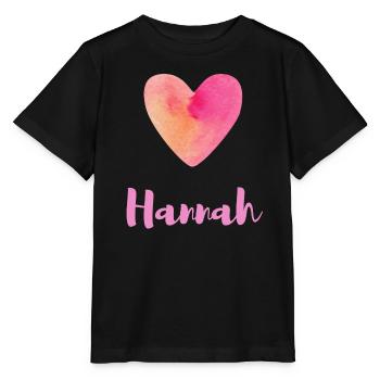 T-shirt féminin de fille cœur rose Hannah - T-shirt bio MINI CREATOR Stanley/Stella Enfant - noir - Devant - Mikhail (115cm)