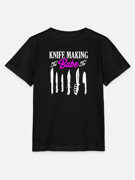 Knife Making Babe Messer Design - Stanley/Stella Kinder T-Shirt MINI CREATOR - Schwarz