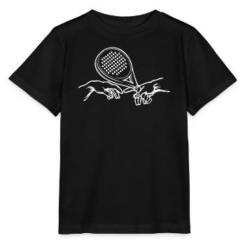 Trainer Racket Padel Sport Padelspiel Spieler - Stanley/Stella Kinder T-Shirt MINI CREATOR  - Schwarz - Vorne - Mikhail (115cm)