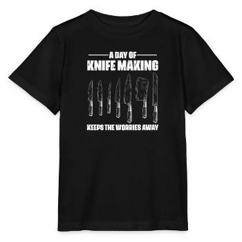 Knife Making Knife Maker Design - Stanley/Stella MINI CREATOR Kids’ T-Shirt - black - Front - Mikhail (115cm)