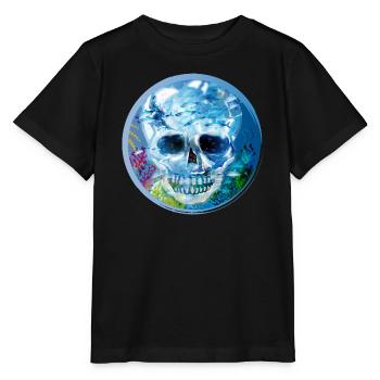 extravagant coloured skull under water - Stanley/Stella MINI CREATOR Kids’ T-Shirt - black - Front - Mikhail (115cm)