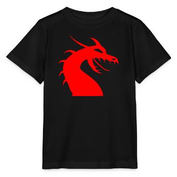 Silhouette de tête de dragon rouge - T-shirt bio MINI CREATOR Stanley/Stella Enfant - noir - Devant - Mikhail (115cm)