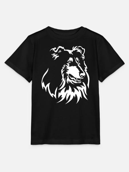 Collie Kopf "Black Edition" - Stanley/Stella Kinder T-Shirt MINI CREATOR - Schwarz