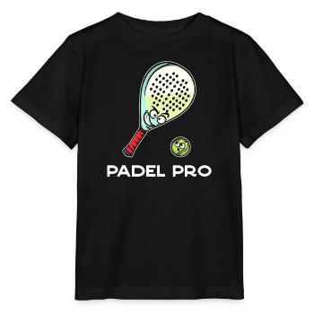 Padelspiel Schmetterball Padel Statement Schläger - Stanley/Stella Kinder T-Shirt MINI CREATOR  - Schwarz - Vorne - Mikhail (115cm)