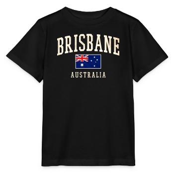 Brisbane Australia Vintage Flag Design - Stanley/Stella MINI CREATOR Kids’ T-Shirt - black - Front - Mikhail (115cm)