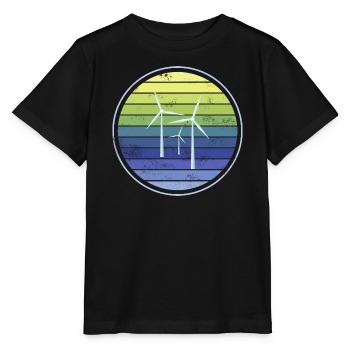 Windenergie Nachhaltigkeit - Stanley/Stella Kinder T-Shirt MINI CREATOR  - Schwarz - Vorne - Mikhail (115cm)