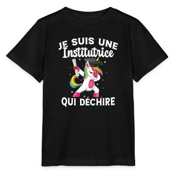 Femme Institutrice Qui Déchire Idée Enseignant - T-shirt bio MINI CREATOR Stanley/Stella Enfant - noir - Devant - Mikhail (115cm)
