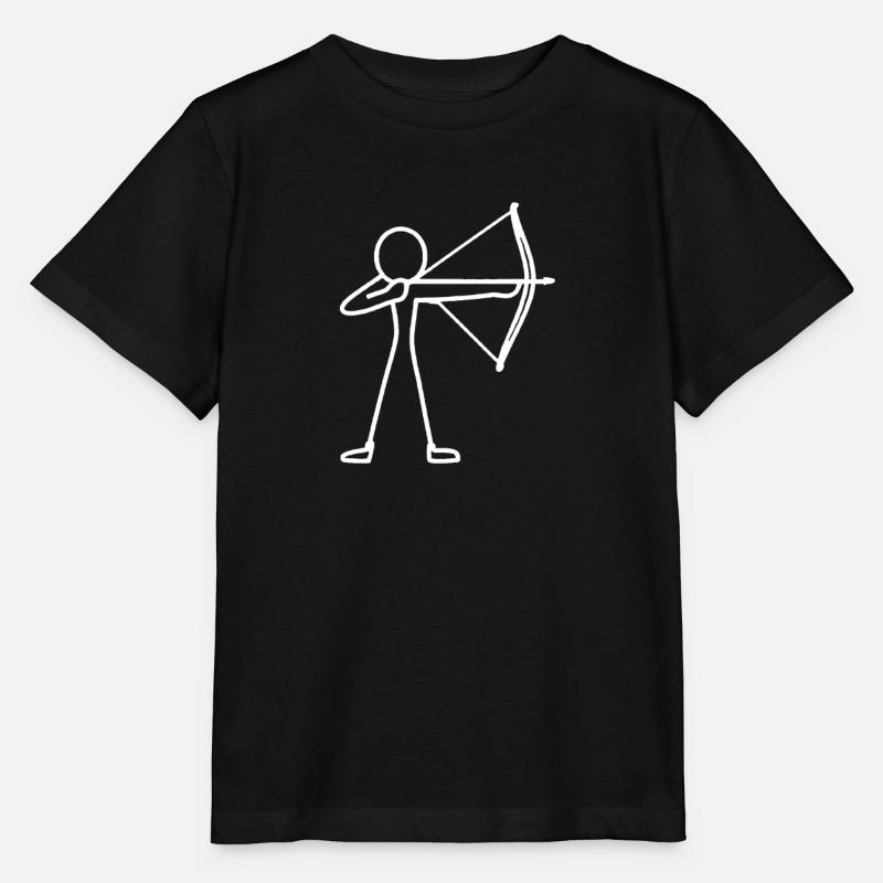 Strichmännchen Bogen Bogenschießen Bogenschütze - Stanley/Stella Kinder T-Shirt MINI CREATOR  - Schwarz