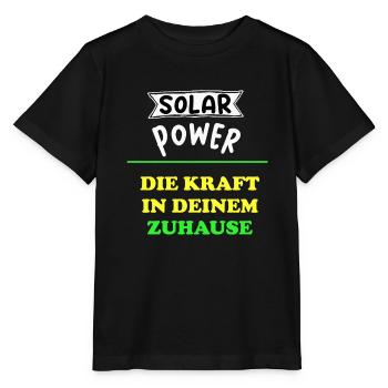 Solar Power Solar Kraft Eigenheim Hausbesitzer - Stanley/Stella Kinder T-Shirt MINI CREATOR  - Schwarz - Vorne - Mikhail (115cm)