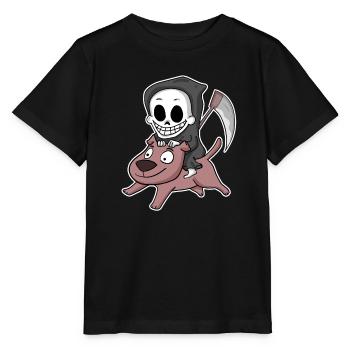 Grim Reaper Dog - Stanley/Stella MINI CREATOR Kids’ T-Shirt - black - Front - Mikhail (115cm)