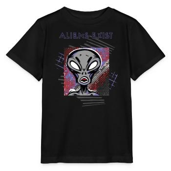 Les extraterrestres existent : prouvez le contraire - T-shirt bio MINI CREATOR Stanley/Stella Enfant - noir - Devant - Mikhail (115cm)
