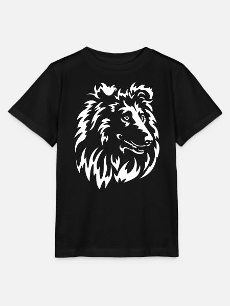 Collie Kopf "Black Edition" - Stanley/Stella Kinder T-Shirt MINI CREATOR - Schwarz