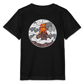 Volcano Mountain Circle Mountains Volcanoes - Stanley/Stella MINI CREATOR Kids’ T-Shirt - black - Front - Mikhail (115cm)