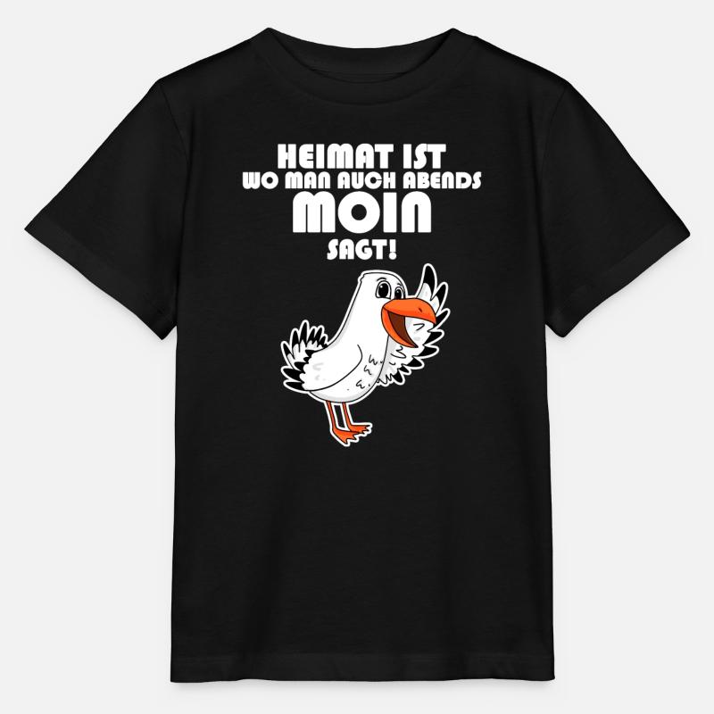 Heimat Moin Begrüßung Möwe - Stanley/Stella Kinder T-Shirt MINI CREATOR  - Schwarz