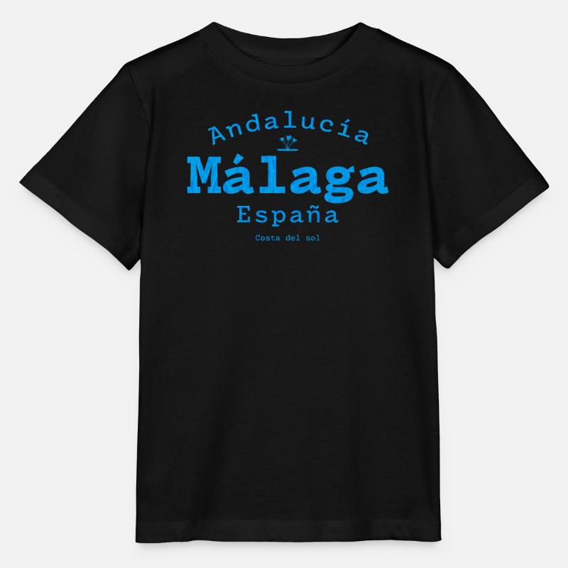 Malaga Andalousie Bleu côtier - T-shirt bio MINI CREATOR Stanley/Stella Enfant - noir