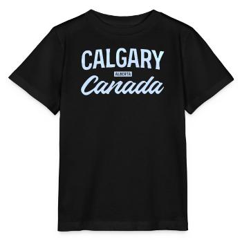 Calgary, Alberta, Canada – Design de ville rétro - T-shirt bio MINI CREATOR Stanley/Stella Enfant - noir - Devant - Mikhail (115cm)