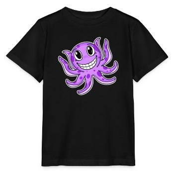 Calmar poulpe - T-shirt bio MINI CREATOR Stanley/Stella Enfant - noir - Devant - Mikhail (115cm)