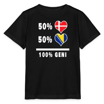 Bosnie et Danemark 100% drapeau de génie - T-shirt bio MINI CREATOR Stanley/Stella Enfant - noir - Devant - Mikhail (115cm)