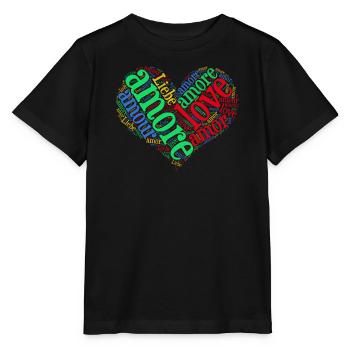 t-shirt love love love Liebe amor word cloud - Stanley/Stella MINI CREATOR Kids’ T-Shirt - black - Front - Mikhail (115cm)