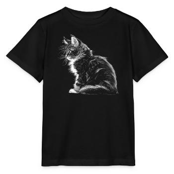 Kitten - Stanley/Stella MINI CREATOR Kids’ T-Shirt - black - Front - Mikhail (115cm)