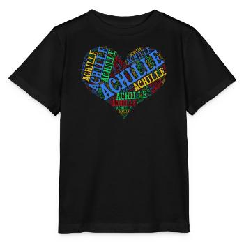 Achille heart heart cloud t-shirt gift t-shirt - Stanley/Stella MINI CREATOR Kids’ T-Shirt - black - Front - Mikhail (115cm)