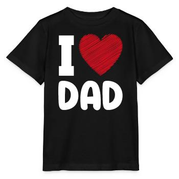I Love Dad heart - Stanley/Stella MINI CREATOR Kids’ T-Shirt - black - Front - Mikhail (115cm)