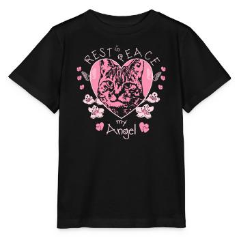 Ange chat - T-shirt bio MINI CREATOR Stanley/Stella Enfant - noir - Devant - Mikhail (115cm)