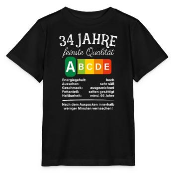 34 Jahre Feinste Qualität Geschenk 34. Geburtstag - Stanley/Stella Kinder T-Shirt MINI CREATOR  - Schwarz - Vorne - Mikhail (115cm)