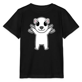 Polar Bear Dumbbell Training Strength Training Fitness - T-shirt bio MINI CREATOR Stanley/Stella Enfant - noir - Devant - Mikhail (115cm)