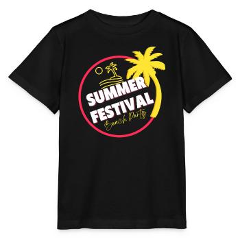 festival, summer festival, beach party - T-shirt bio MINI CREATOR Stanley/Stella Enfant - noir - Devant - Mikhail (115cm)