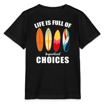 surfing, surfing, surfing, surf spot - Stanley/Stella MINI CREATOR Kids’ T-Shirt - black - Front - Mikhail (115cm)