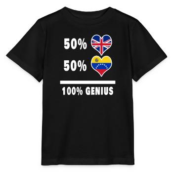 Venezuela et Grande-Bretagne 100% Genius Flag - T-shirt bio MINI CREATOR Stanley/Stella Enfant - noir - Devant - Mikhail (115cm)