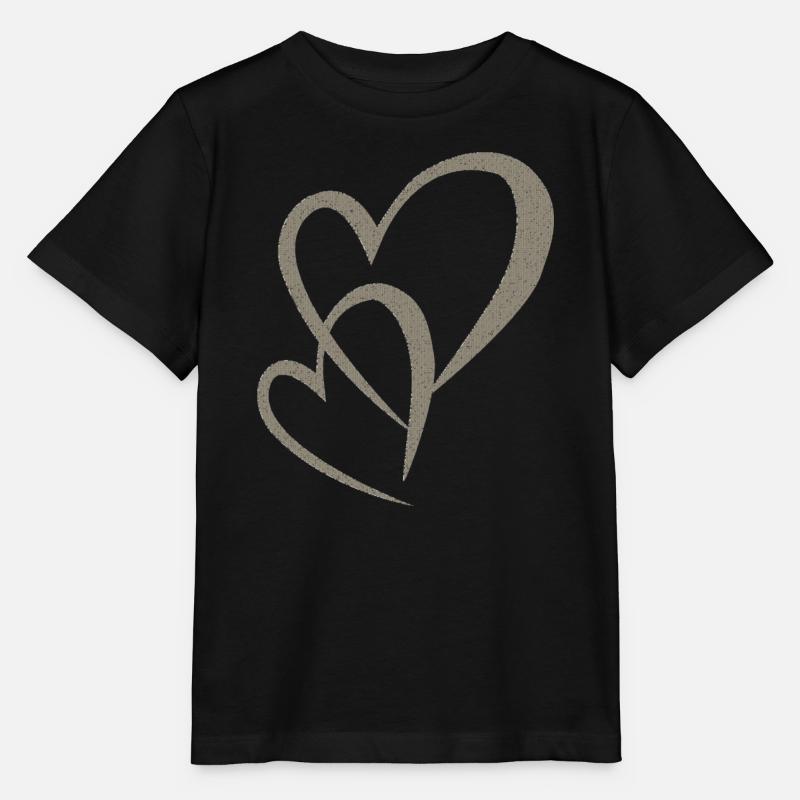 Tissu double du cœur - T-shirt bio MINI CREATOR Stanley/Stella Enfant - noir