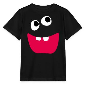 Vilain Monstre Rire Dents Enfants Bande Dessinée Drôle - T-shirt bio MINI CREATOR Stanley/Stella Enfant - noir - Devant - Mikhail (115cm)