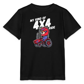 Traktor Jungbauer Landleben Statement Fahrzeug - Stanley/Stella Kinder T-Shirt MINI CREATOR  - Schwarz - Vorne - Mikhail (115cm)