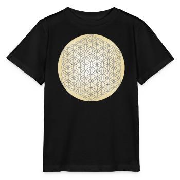 Fleur de Vie Argent - 5ème Dimension - Mandala - T-shirt bio MINI CREATOR Stanley/Stella Enfant - noir - Devant - Mikhail (115cm)