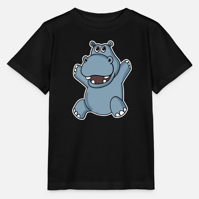Hippopotame mignon - T-shirt bio MINI CREATOR Stanley/Stella Enfant - noir
