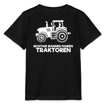 Landleben Landwirt Traktor Statement Feld Fahrzeug - Stanley/Stella Kinder T-Shirt MINI CREATOR  - Schwarz - Vorne - Mikhail (115cm)