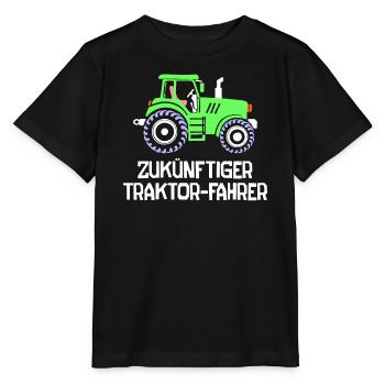 Landleben Fahrzeug Landwirt Traktor Statement - Stanley/Stella Kinder T-Shirt MINI CREATOR  - Schwarz - Vorne - Mikhail (115cm)