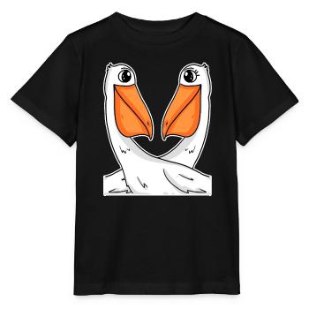 two pelicans - Stanley/Stella MINI CREATOR Kids’ T-Shirt - black - Front - Mikhail (115cm)